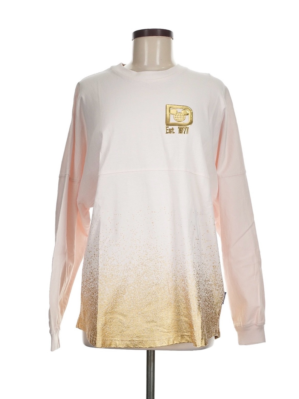 Disney Pink Long Sleeve Tee with Gold Ombre Detail
